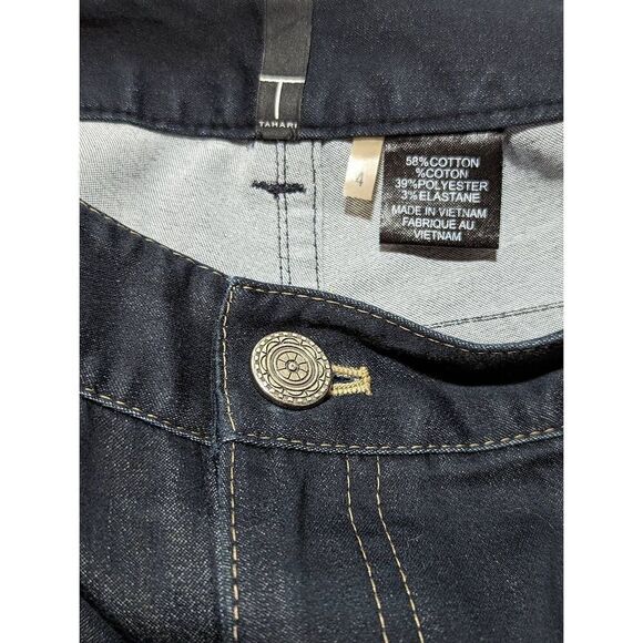 T Tahari Women's Dark Blue High-Rise Straight-Leg Pants Size 4 - Picture 2 of 4